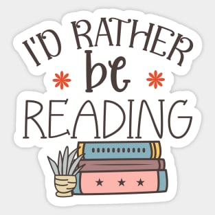 I'd rather be reading World Book Day for Book Lovers Library Reading Sticker